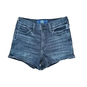 Hollister Women's Black High-Rise Denim Jean Shorts - Soft Stretch Size 5/27